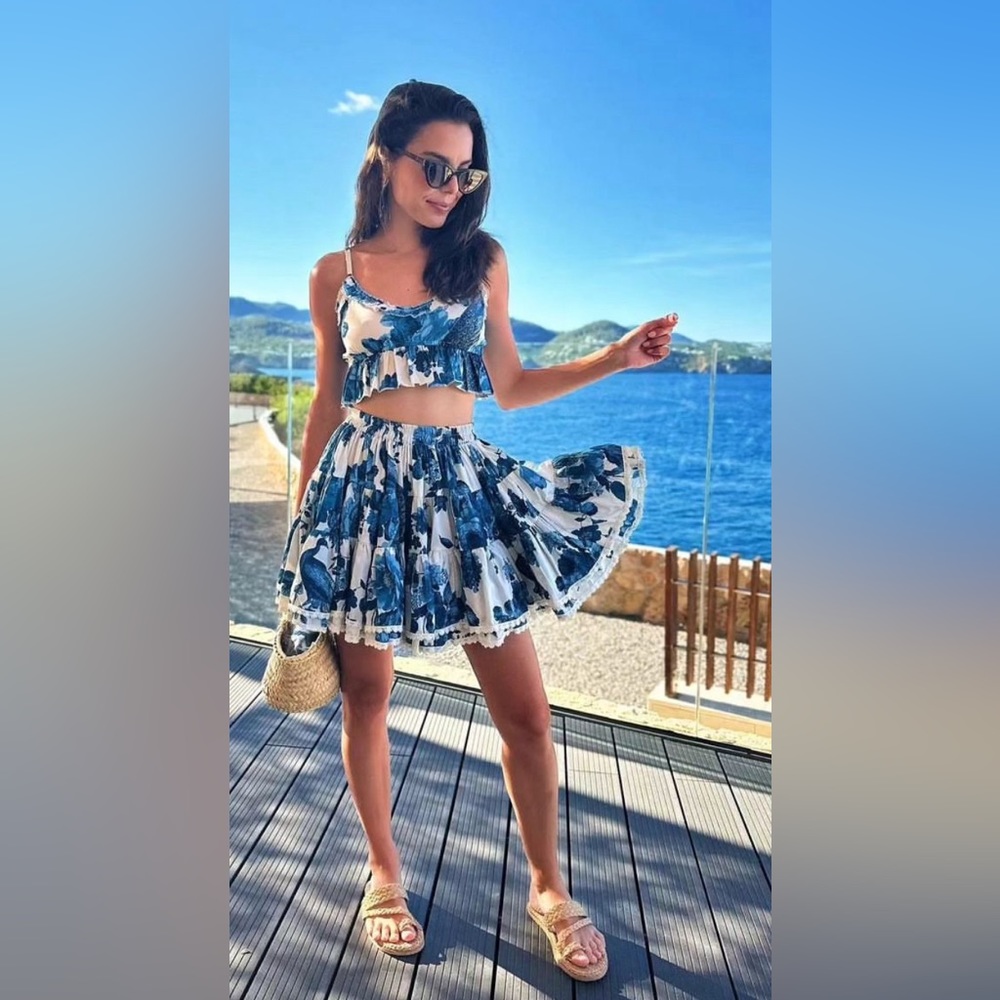 Banjhara formentera two piece crop top and mini skirt